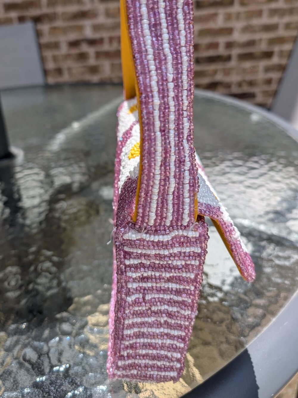 BRAND NEW! Viral Lavender and White Daisy Beaded Bag - Picture 6 of 7
